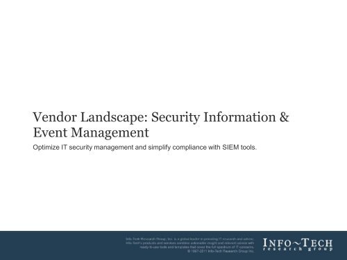 Vendor Landscape: Security Information & Event Management