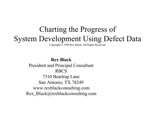 Charting the Progress of System Development Using Defect Data