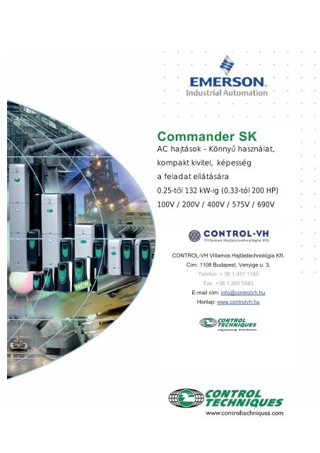 Commander SK (pdf) - CONTROL-VH Villamos HajtÃ¡stechnolÃ³gia Kft.