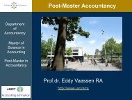 Why Accountancy? - Tilburg University, The Netherlands