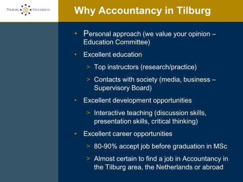 Why Accountancy? - Tilburg University, The Netherlands