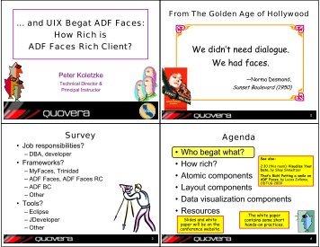 How Rich is ADF Faces Rich Client? - NoCOUG