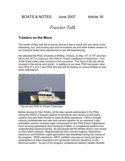 Trawler Talk - Trawlers Midwest