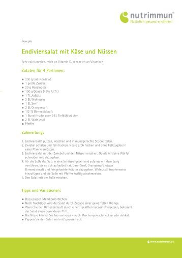 Endiviensalat mit Käse und Nüssen - Nutrimmun