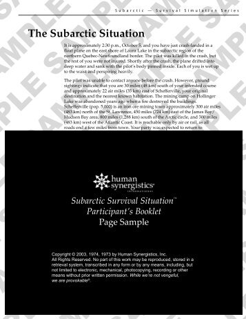 Sample Participant Booklet - Human Synergistics