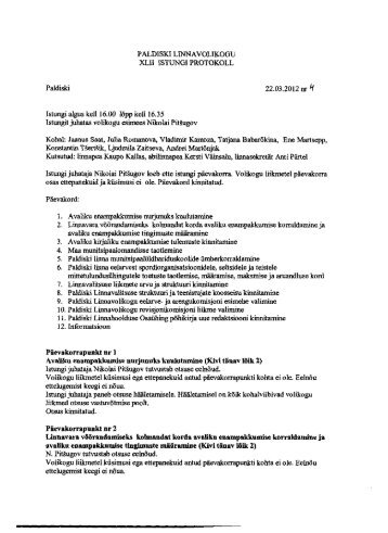 22.03.2012 - Paldiski Linnavalitsus
