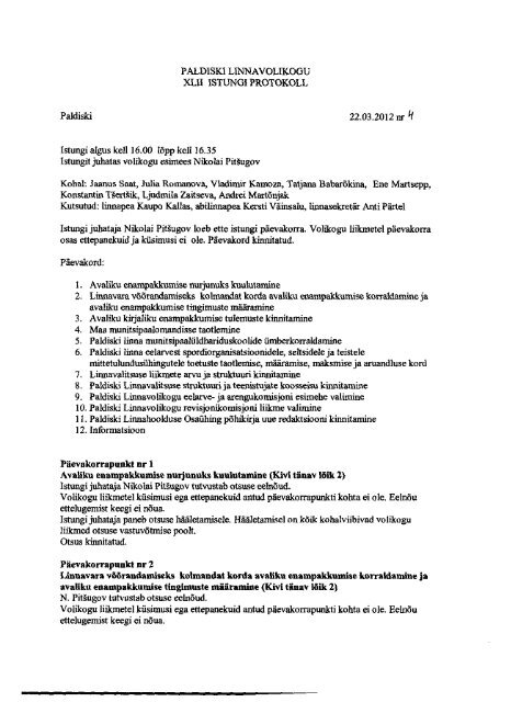22.03.2012 - Paldiski Linnavalitsus