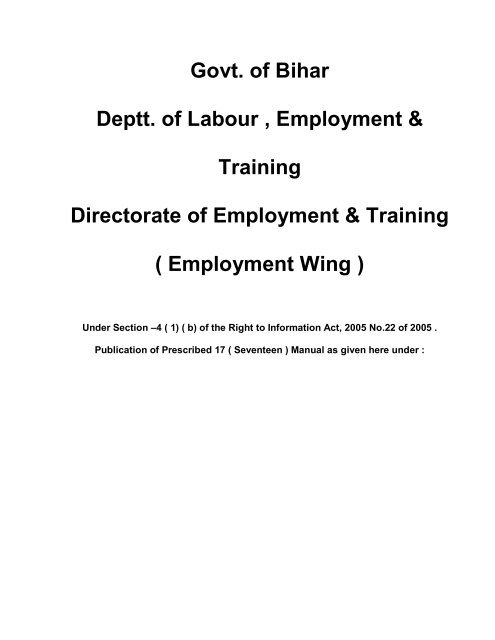 Employment Training Labour Department