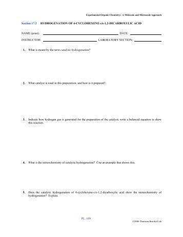 HYDROGENATION OF 4-CYCLOHEXENE-cis-1,2-DICARBOXYLIC ...