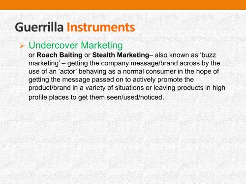 Guerrilla Marketing - PowerPoint Presentation - Full version