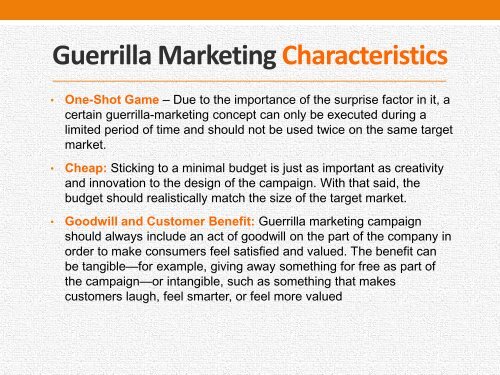 Guerrilla Marketing - PowerPoint Presentation - Full version