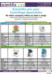 Scientifix are your Centrifuge Specialists No other company offers as ...