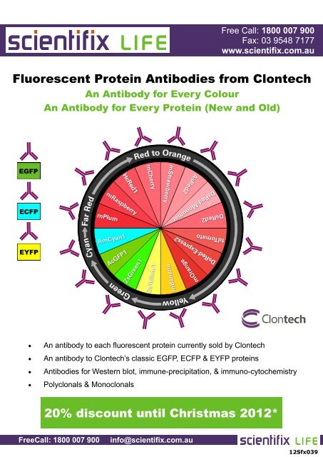 Fluorescent Protein Antibodies from Clontech 20 ... - Scientifix