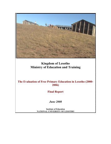 The Evaluation of Free Primary Education in Lesotho ... - IIEP - Unesco