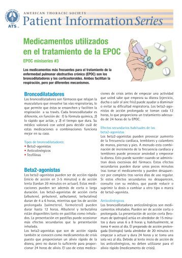 Medicamentos utilizados en el tratamiento de la EPOC - Patient ...