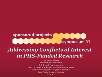 Addressing Conflicts of Interest in PHS-Funded Research
