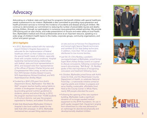 2012 Annual Report - Blythedale Children's Hospital