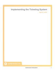 Implementing the Ticketing System - LivePerson
