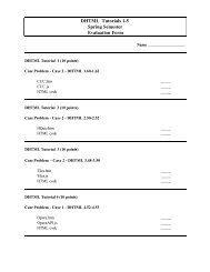 DHTML Tutorials 1-5 Spring Semester Evaluation Form