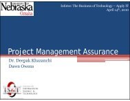 Project Management Assurance - Information Systems