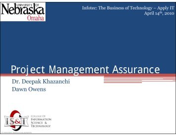 Project Management Assurance - Information Systems