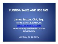 FLORIDA SALES AND USE TAX - Florida Sales Tax Attorney