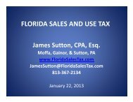 FLORIDA SALES AND USE TAX - Florida Sales Tax Attorney