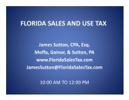 FLORIDA SALES AND USE TAX - Florida Sales Tax Attorney