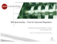 BIN Sponsorship â Time for Improved Regulation - PSE Consulting