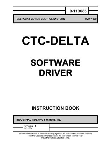 CTC-Delta Software Driver - Industrial Indexing Systems