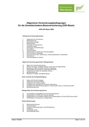 AVB USV Basis - NV Versicherung