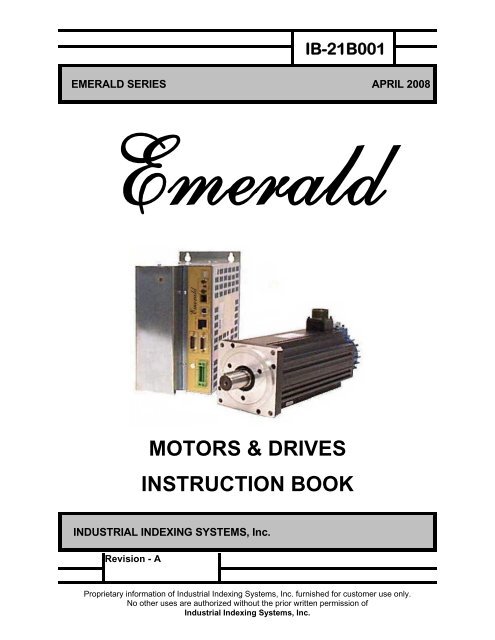 Emerald Motors & Drive Manual - Industrial Indexing Systems