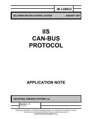 IIS CAN-BUS PROTOCOL - Industrial Indexing Systems