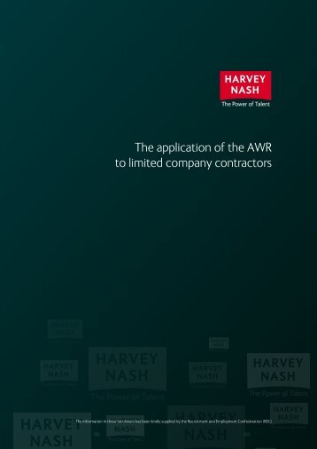 The application of the AWR to limited company ... - Harvey Nash