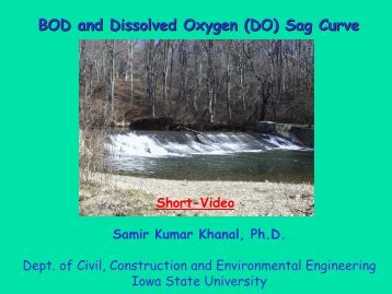 BOD and Dissolved Oxygen (DO) Sag Curve - Iowa State University