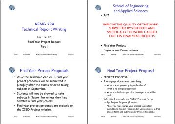 AENG 224 Technical Report Writing Final Year Project Proposals ...