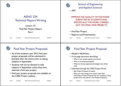 AENG 224 Technical Report Writing Final Year Project Proposals ...