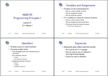 Variables and Arithmetic Expressions