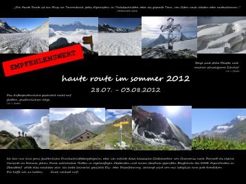 haute route im sommer 2012 - Alpinschule OASE-Alpin