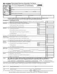 RI-1120S Rhode Island Business Corporation Tax Return