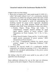 Linearized Analysis of the Synchronous Machine for PSS Chapter 6 ...