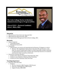 Doctoral Candidate Alvin C. Miles, M - Coles College of Business