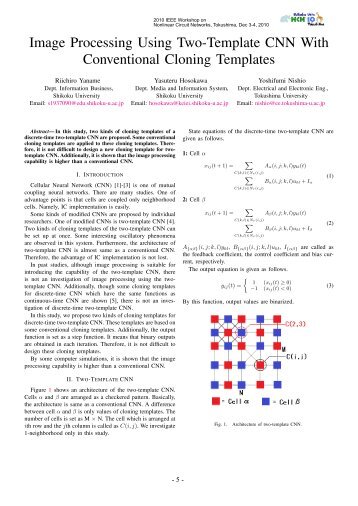 Image Processing Using Two-Template CNN With Conventional ...