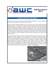 Controlling High Silica in RO Systems - AES Arabia Ltd