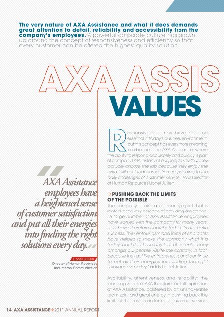 ANNUAL REPORT 2011 - AXA Assistance