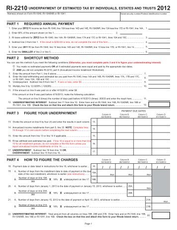 Form RI-2210 - Rhode Island Division of Taxation