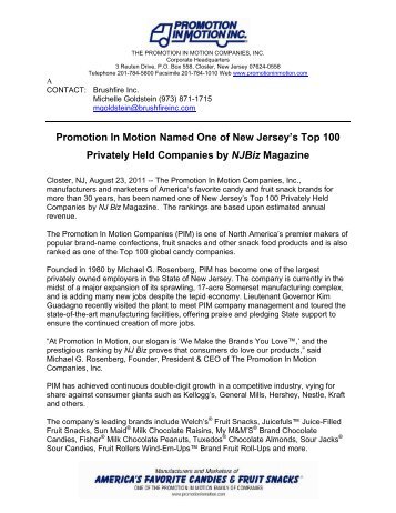 Promotion In Motion Named One of New Jersey's Top 100 Privately ...