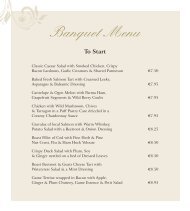 Banquet Menu - Bracken Court Hotel