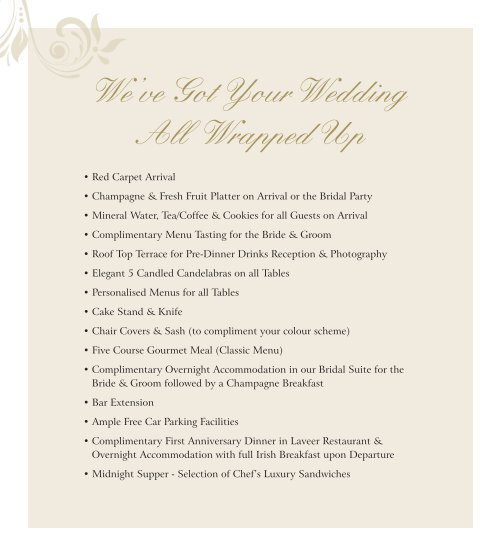 All Wrapped Up Wedding Package - Bracken Court Hotel