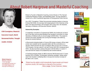 Download full bio - Masterful Coaching